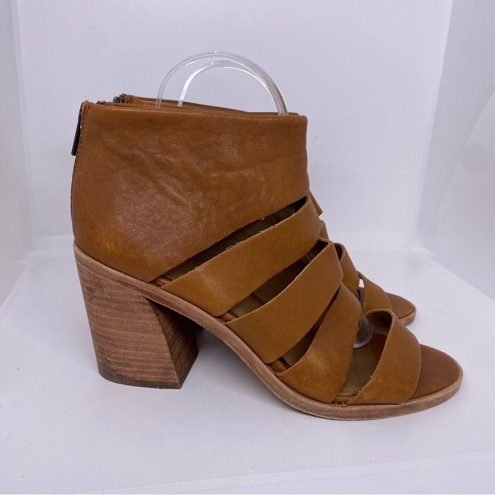 Frye Tash Cut Out Brown Leather Bootie Sandals Size 8.5 - Picture 2 of 7